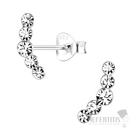 18674 Strieborné náušnice kôstky so zirkónmi CRYSTAL LINE