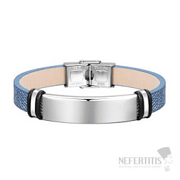 Herren Lederarmband blau Cong Blue Silberdekor