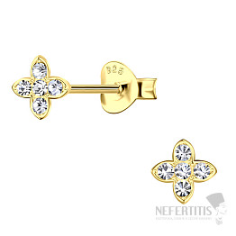 25123 Silberohrringe mit Zirkonia ZIRCON FLOWER