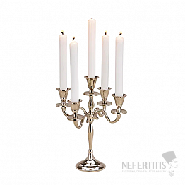 Svícen kovový čtyřramenný pro stolní svíčky 27 cm