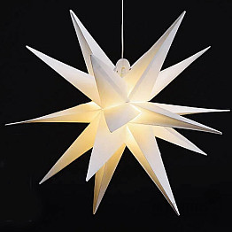Vianočná závesná dekorácia svietiaca Hviezda biela Firenze Home
