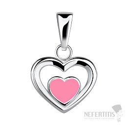 20371 Silver pendant PINK HEART
