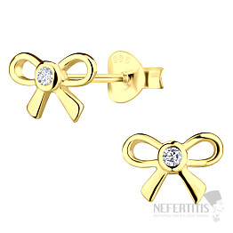 31489 Silver earrings with zircons Bows