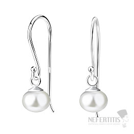 32331 Silberne Hängeohrringe mit 6 mm Perle