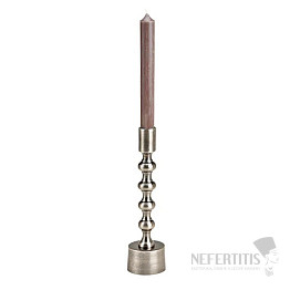 Svietnik kovový pre stolné sviečky farba striebra 17 cm