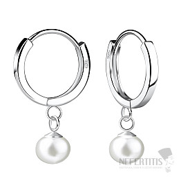 3443 Silber Creolen 13 mm PERLE