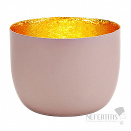 Dekorativní kovový svícen na čajové svíčky šedohnědý 10 cm