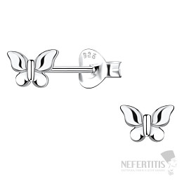 33253 Strieborné náušnice kôstky MOTÝĽ