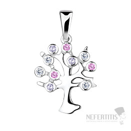 21867 Silver pendant with zircons TREE OF LIFE