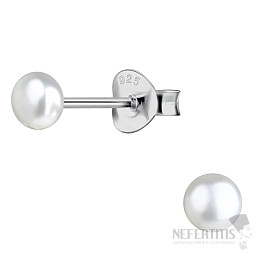 3877 Silver earrings FRESHWATER PEARL WHITE