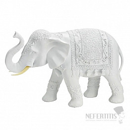 Elefant aus weißem Polyresin 21 cm