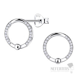 34645 Silberne Ohrringe mit Zirkonen CIRCLE