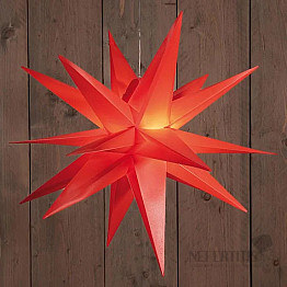 Vánoční závěsná dekorace svítící Hvězda červená