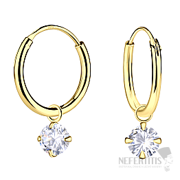 35029 Stříbrné kruhové náušnice 12 mm SHINE GOLD