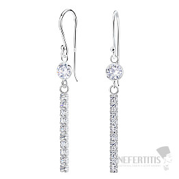 35189 Silberne Hängeohrringe mit Zirkonia LINE