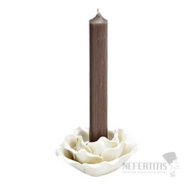 Svícen keramický na stolní svíčky Gardénie bílá