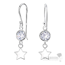 36661 Strieborné visiace náušnice s hviezdičkami