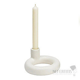 Svícen keramický pro stolní svíčky White circle