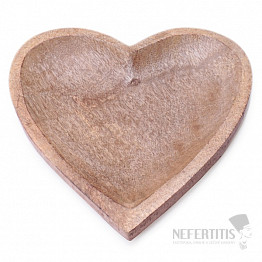 Dekorativní podnos Srdce z mangového dřeva 26 cm