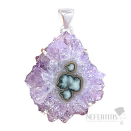 Amethyst cut stalactite pendant silver Ag 925 P1034