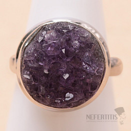 Ametyst drůzička prsten stříbro Ag 925 R1054