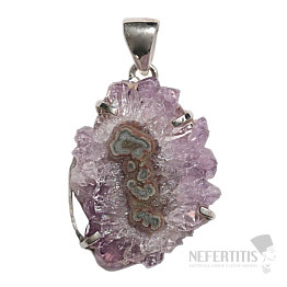 Amethyst cut stalactite pendant silver Ag 925 P1056