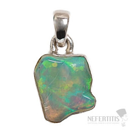 Ethiopian opal raw pendant silver Ag 925 P1056