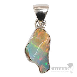 Ethiopian opal raw pendant silver Ag 925 P1059