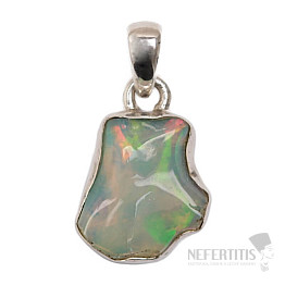 Ethiopian opal raw pendant silver Ag 925 P1061