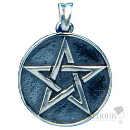 Pentagram kruh plný stříbro Ag 925