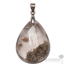 Lodolith-Kristallanhänger mit Einschlüssen, Silber Ag 925 Nr. 11