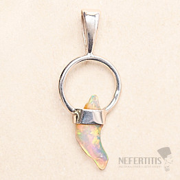 Opal Ethiopian raw tooth pendant silver Ag 925 LOT12