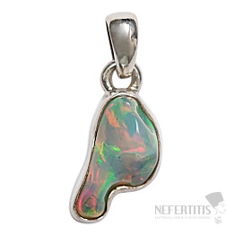 Ethiopian opal raw pendant silver Ag 925 P1108