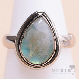 Mondstein Regenbogen grün Ring Silber Ag 925 11098