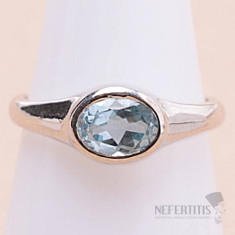 Topaz modrý prsten stříbro Ag 925 KO115