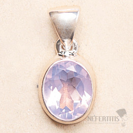 Amethyst lavender cut pendant silver Ag 925 P12