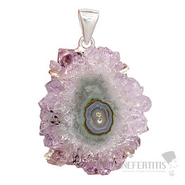Amethyst cut stalactite pendant silver Ag 925 P12