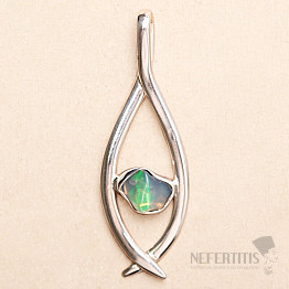 Opal Ethiopian Raw Design Pendant Silver Ag 925 LOT12