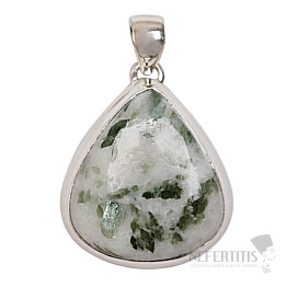 Grüner Turmalin in Kristallanhänger, Silber Ag 925 P120