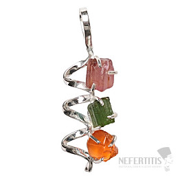 Designer pendant Mexican opal raw silver Ag 925 P125