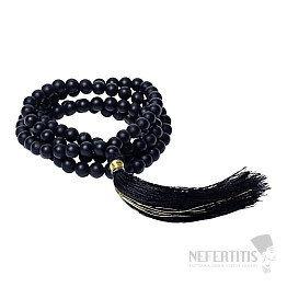 Japa Mala Satin-Onyx-Halskette