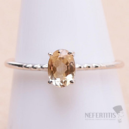 Citrine cut ring silver Ag 925 KO127