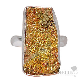 Pyrite rainbow ring silver Ag 925 R128
