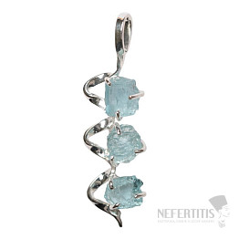 Dizajnový prívesok akvamarín striebro Ag 925 P129