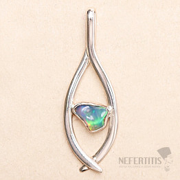 Opal Ethiopian Raw Design Pendant Silver Ag 925 LOT13