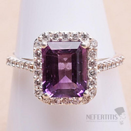 Amethyst geschliffener Ring Silber Ag 925 KO131