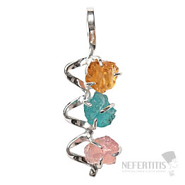 Designer pendant apatite blue neon silver Ag 925 P134