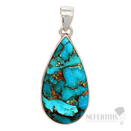 Turquoise blue pendant silver Ag 925 P1348