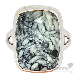 Pinolit prsteň striebro Ag 925 R135