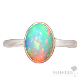 Äthiopischer Opalring Silber Ag 925 R14